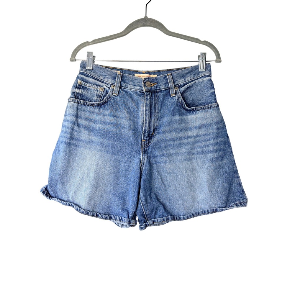Levis Premium High Baggy Shorts Womens 27 Light Wash Blue Denim High Rise